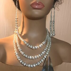 Regal Pearl Earring & Necklace Set