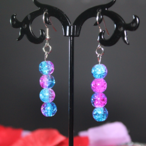 Aqua Fizz & Berry Sparkle Beaded Earrings