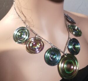 SKU 024 Iridescent Saturn Necklace