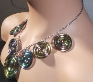 SKU 024 Iridescent Saturn Necklace #4