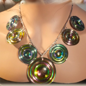 Iridescent Saturn Necklace